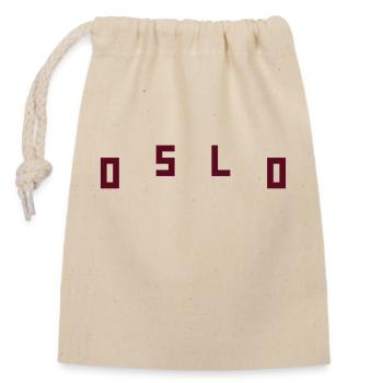 Oslo - Closable cotton gift bag (14x20cm) - nature - Front