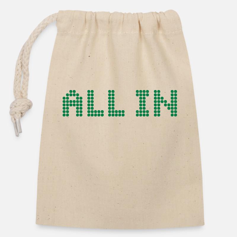 ALL IN - All or Nothing - Closable cotton gift bag (14x20cm) - nature