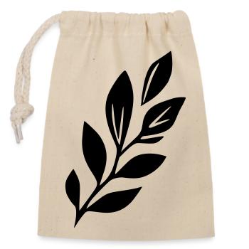Leaf Decor - Closable cotton gift bag (14x20cm) - nature - Front