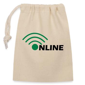 en ligne - Sac cadeau en coton avec cordon (14 x 20 cm) - nature - Devant