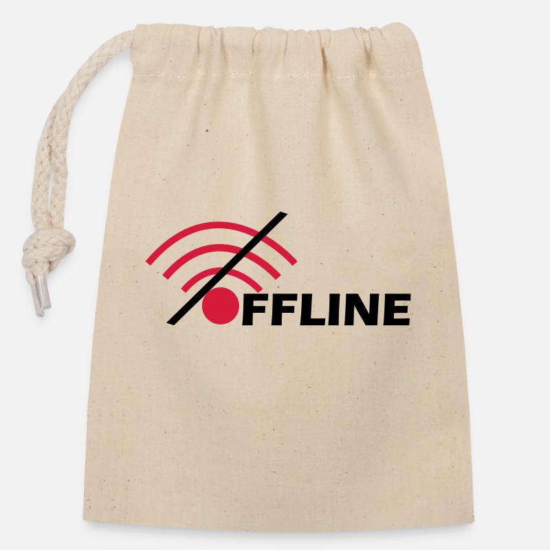 Offline - Closable cotton gift bag (14x20cm) - nature
