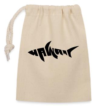 Hawaii shark surf logo - Closable cotton gift bag (14x20cm) - nature - Front