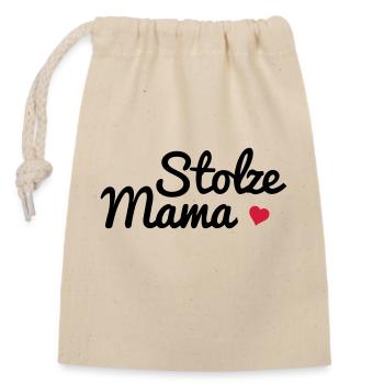 Proud Mommy - Closable cotton gift bag (14x20cm) - nature - Front