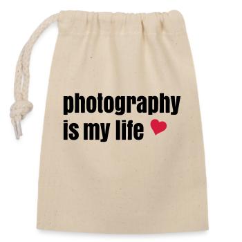 photography is my life - Closable cotton gift bag (14x20cm) - nature - Front