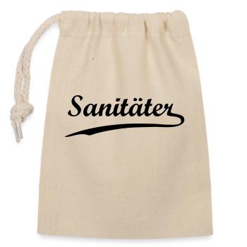 Sanitäter - Verschließbarer Geschenkbeutel aus Baumwolle (14x20cm) - Natur - Vorne