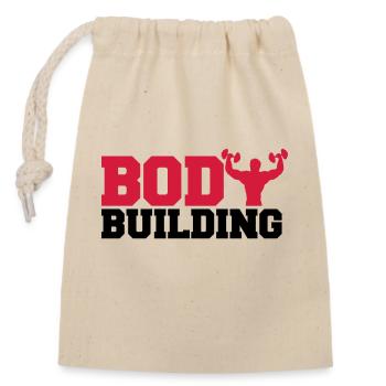 text training poses outline hand arm muscles stron - Closable cotton gift bag (14x20cm) - nature - Front