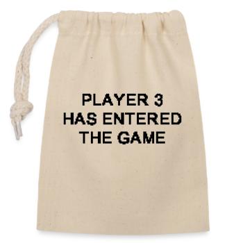 Player 3 Baby - Verschließbarer Geschenkbeutel aus Baumwolle (14x20cm) - Natur - Vorne