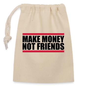 Make Money Saying - Closable cotton gift bag (14x20cm) - nature - Front