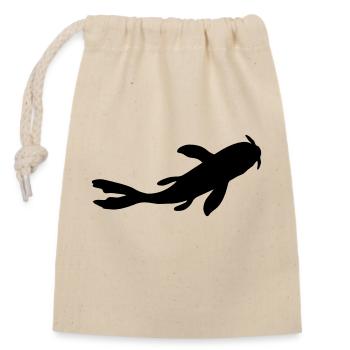 Silhouette Koi Fish Nishikigoi - Closable cotton gift bag (14x20cm) - nature - Front