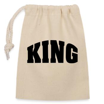KING - Verschließbarer Geschenkbeutel aus Baumwolle (14x20cm) - Natur - Vorne