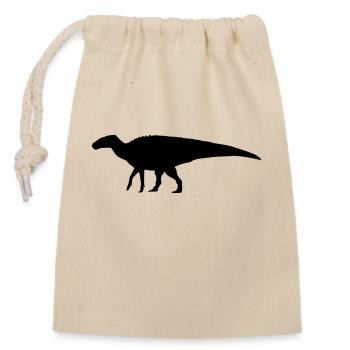 dino - Closable cotton gift bag (14x20cm) - nature - Front