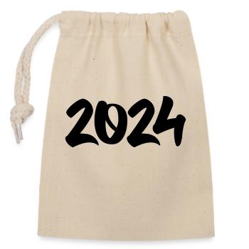 2024 - Closable cotton gift bag (14x20cm) - nature - Front
