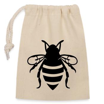 Abeille - Sac cadeau en coton avec cordon (14 x 20 cm) - nature - Devant