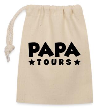 Papa Tours - Verschließbarer Geschenkbeutel aus Baumwolle (14x20cm) - Natur - Vorne
