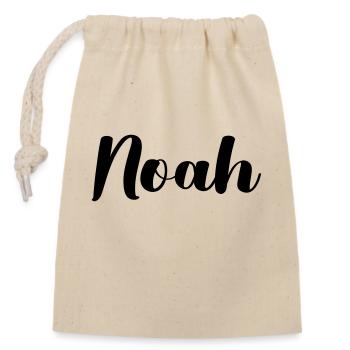 Noah - Closable cotton gift bag (14x20cm) - nature - Front
