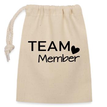 Team Member - Closable cotton gift bag (14x20cm) - nature - Front