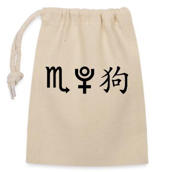 Scorpio Pluto Dog - Closable cotton gift bag (14x20cm) - nature - Front