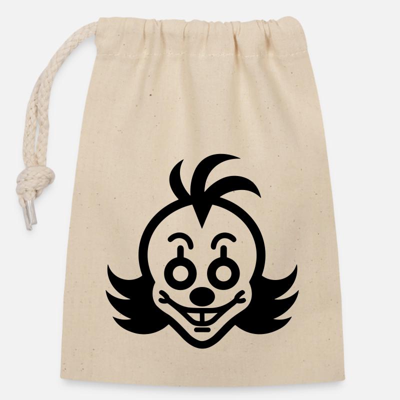 Clown - Closable cotton gift bag (14x20cm) - nature