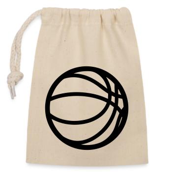 Basketball - Closable cotton gift bag (14x20cm) - nature - Front