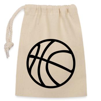 Basketball - Closable cotton gift bag (14x20cm) - nature - Front