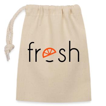 fresh - 2 colours - Closable cotton gift bag (14x20cm) - nature - Front