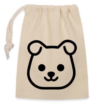 Dog - Closable cotton gift bag (14x20cm) - nature - Front