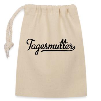 Tagesmutter - Verschließbarer Geschenkbeutel aus Baumwolle (14x20cm) - Natur - Vorne