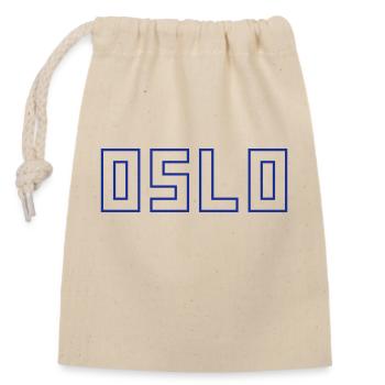 Oslo - Closable cotton gift bag (14x20cm) - nature - Front