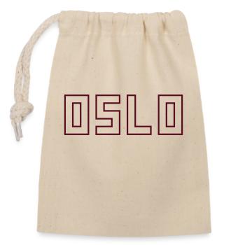 Oslo - Closable cotton gift bag (14x20cm) - nature - Front