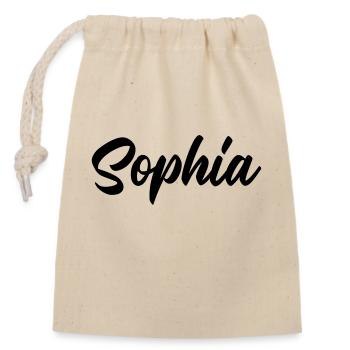 Nom de Sophia - Sac cadeau en coton avec cordon (14 x 20 cm) - nature - Devant