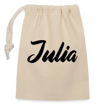 Nom de Julia - Sac cadeau en coton avec cordon (14 x 20 cm) - nature - Devant