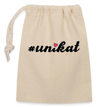 Unique - Closable cotton gift bag (14x20cm) - nature - Front