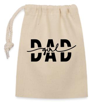 papa donne - Sac cadeau en coton avec cordon (14 x 20 cm) - nature - Devant