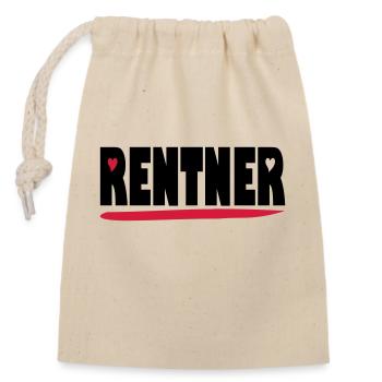 endlich Rentner - Verschließbarer Geschenkbeutel aus Baumwolle (14x20cm) - Natur - Vorne