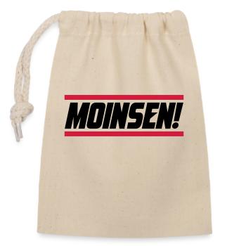 Moinsen Moin - Verschließbarer Geschenkbeutel aus Baumwolle (14x20cm) - Natur - Vorne