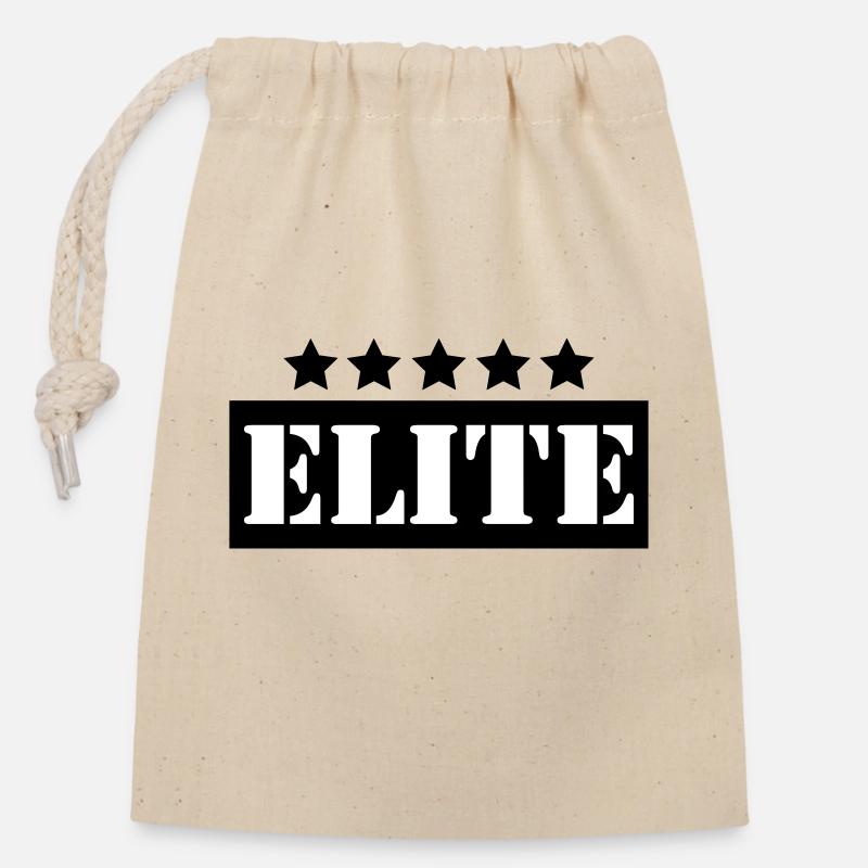 Elite - Sac cadeau en coton avec cordon (14 x 20 cm) - nature