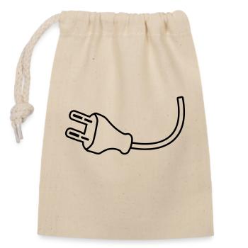 Plug - Closable cotton gift bag (14x20cm) - nature - Front