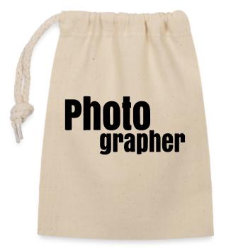 Photographer - Verschließbarer Geschenkbeutel aus Baumwolle (14x20cm) - Natur - Vorne