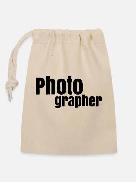 Photographer - Verschließbarer Geschenkbeutel aus Baumwolle (14x20cm) - Natur