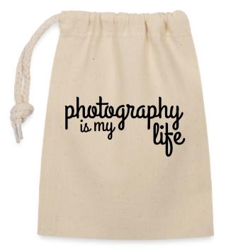 photography is my life - Verschließbarer Geschenkbeutel aus Baumwolle (14x20cm) - Natur - Vorne
