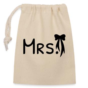 Miss Schleife Braut - Verschließbarer Geschenkbeutel aus Baumwolle (14x20cm) - Natur - Vorne