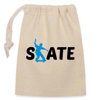 logo skate text skateboard stunt trick fahren spas - Verschließbarer Geschenkbeutel aus Baumwolle (14x20cm) - Natur - Vorne