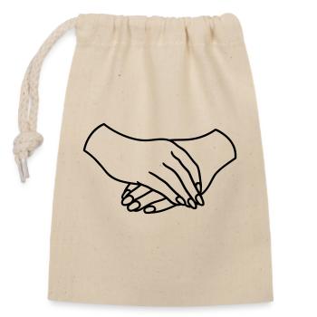 fingernail nail polish arms hands without body ho - Closable cotton gift bag (14x20cm) - nature - Front
