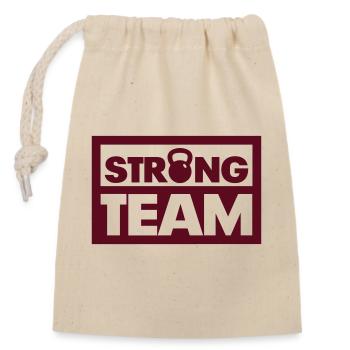 Strong Team - Verschließbarer Geschenkbeutel aus Baumwolle (14x20cm) - Natur - Vorne