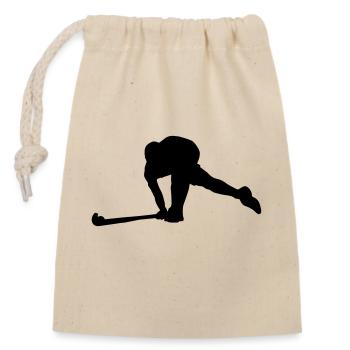field Hockey - Closable cotton gift bag (14x20cm) - nature - Front