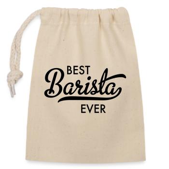 Best Barista ever - Verschließbarer Geschenkbeutel aus Baumwolle (14x20cm) - Natur - Vorne