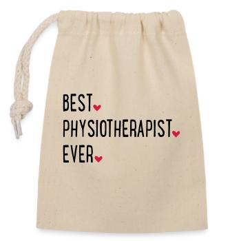 Physiotherapist - Closable cotton gift bag (14x20cm) - nature - Front