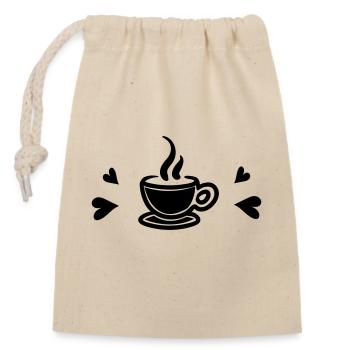 I love Coffee - Verschließbarer Geschenkbeutel aus Baumwolle (14x20cm) - Natur - Vorne