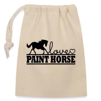 Pferd Paint Horse - Verschließbarer Geschenkbeutel aus Baumwolle (14x20cm) - Natur - Vorne