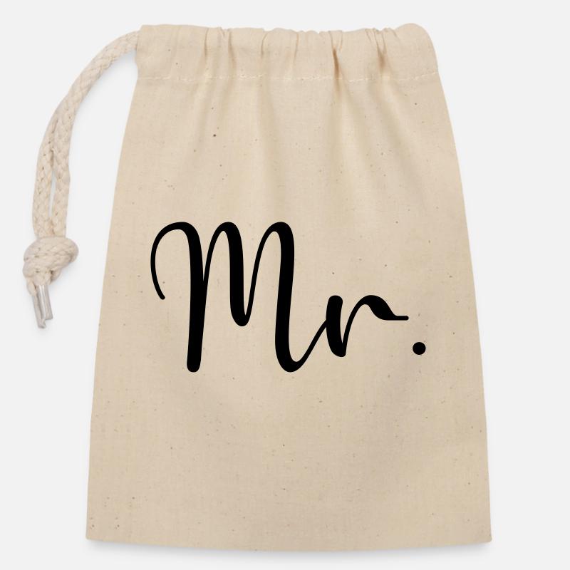 Mr. - Closable cotton gift bag (14x20cm) - nature